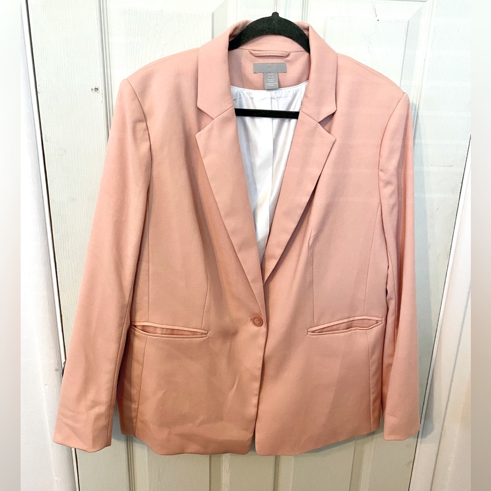 H&M Blush Pink Single-Button Blazer